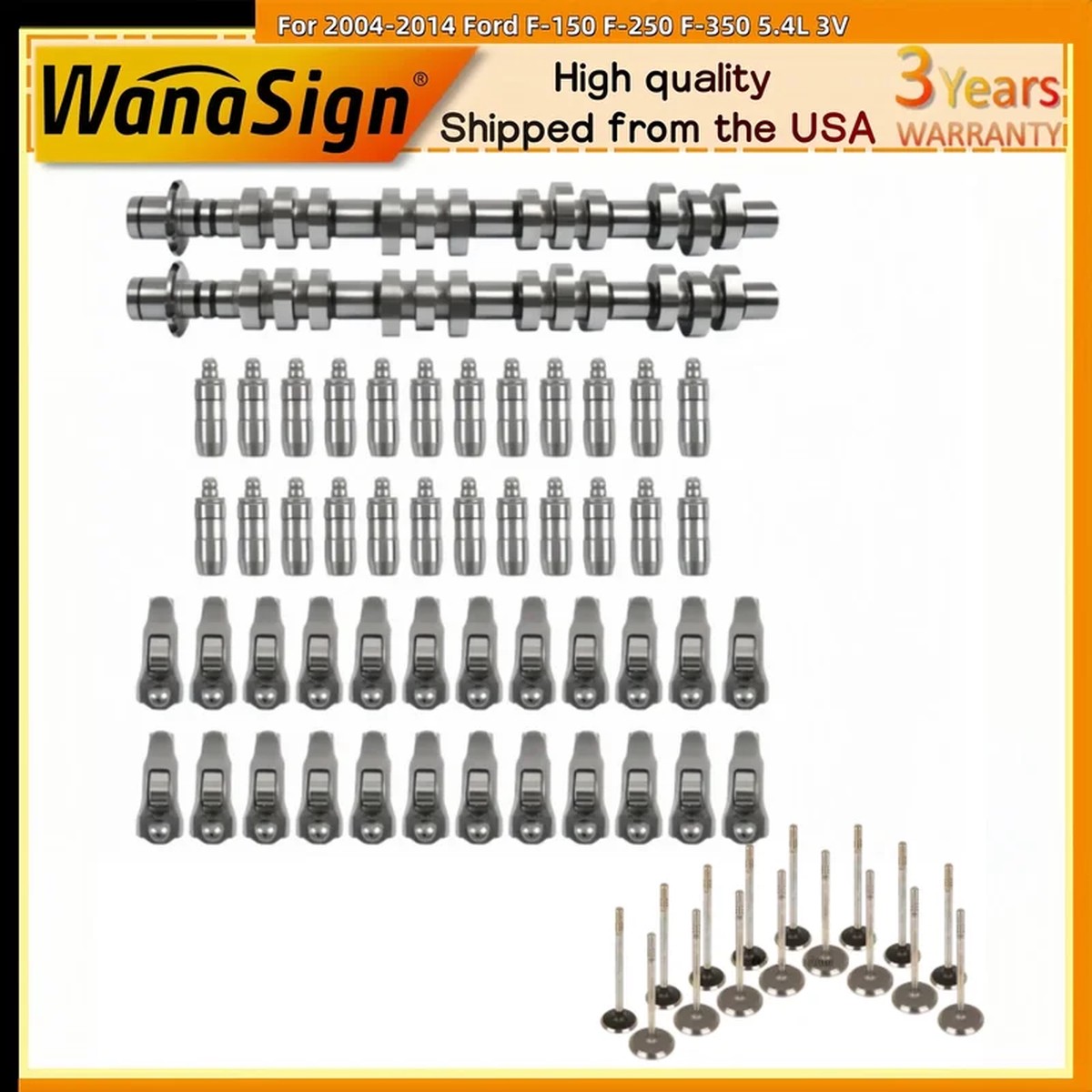 Camshaft Kit w/Rocker Arm Lifter Valve For Ford Mustang F150 4.6L 5.4L 3V 05-14