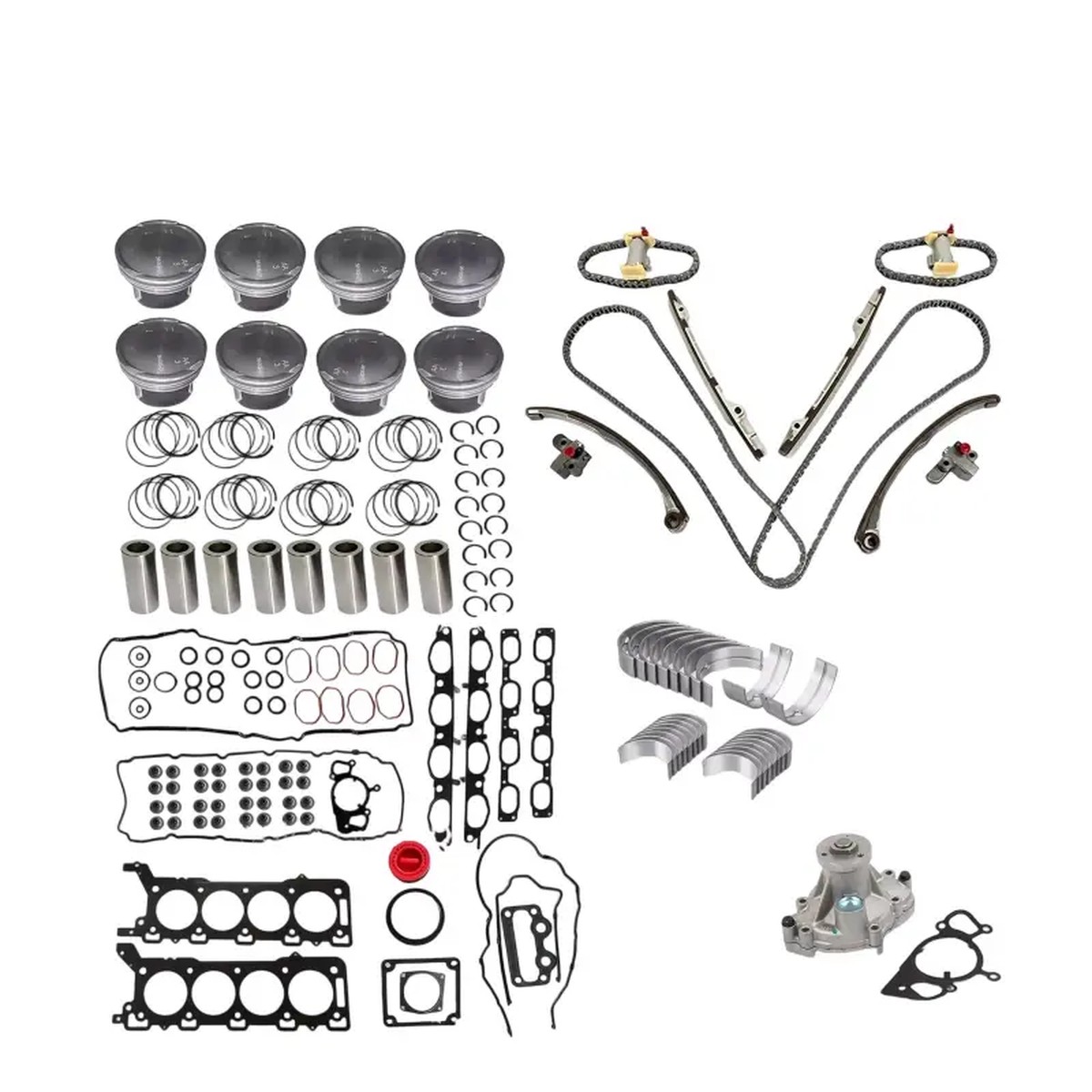 Engine Rebuild Gasket Set Timing Chain Piston For Land Rover 448PN 4.4L 2005-09