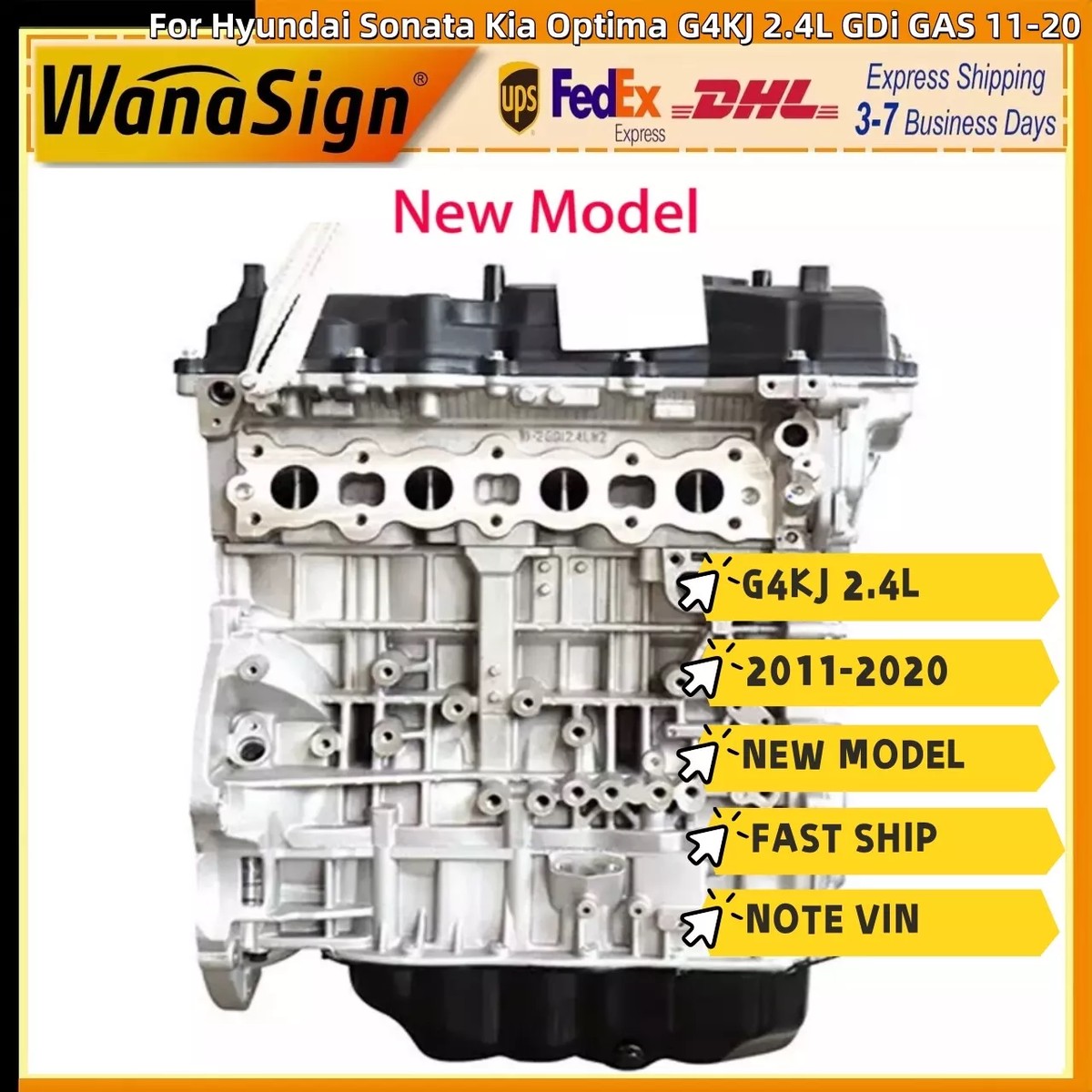 G4KJ 2.4L Long block Engine Assembly For 15-20 Hyundai Tucson Santa Kia New model