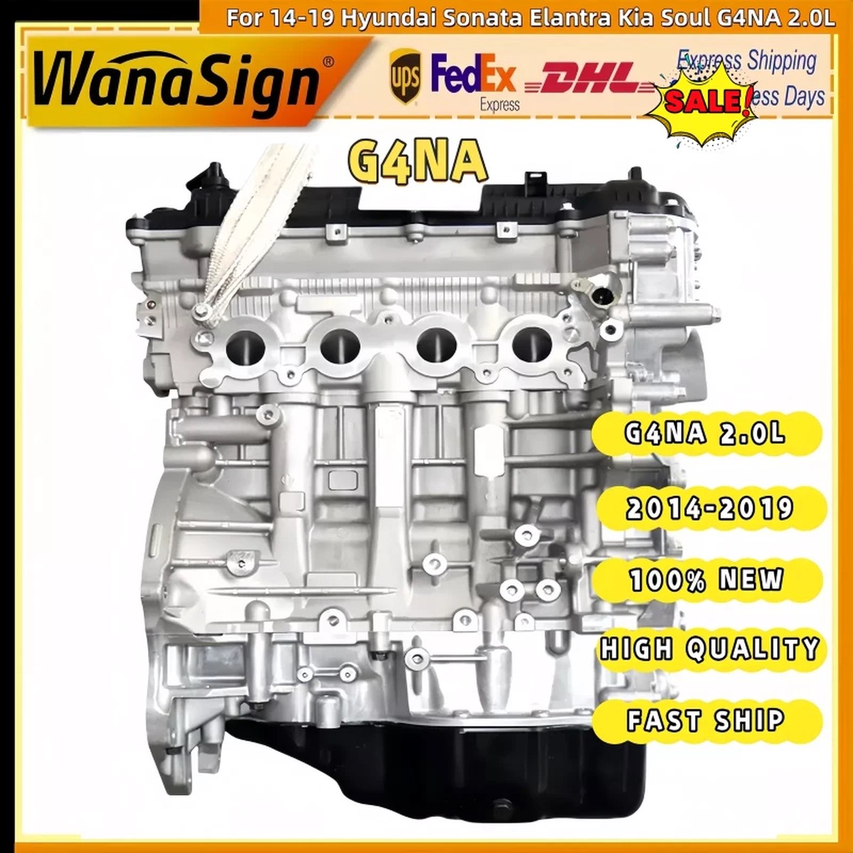 Long Cylinder Block Assembly For 14-19 Hyundai Sonata Elantra Kia Soul G4NA 2.0L