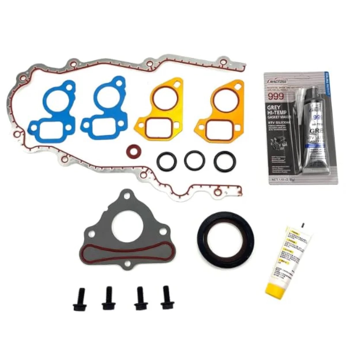LS Camshaft Thrust Retainer Plate Gasket Seal Cam Bolt Kit Water Pump Gaskets Timing Cover Gasket Crankshaft Seal For LSX LS1 LS2 LS3 LT1 LT4 LQ4 LQ9 L83 L84 L86 L87 TCS45993