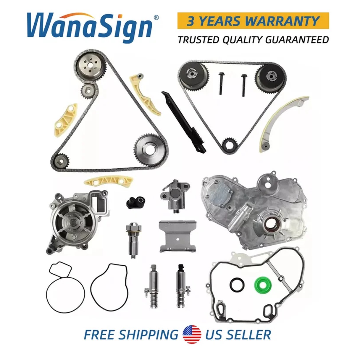 Timing Chain Oil Pump VCT Solenoid For Chevy Equinox Buick GMC 2009-17 2.2L 2.4L