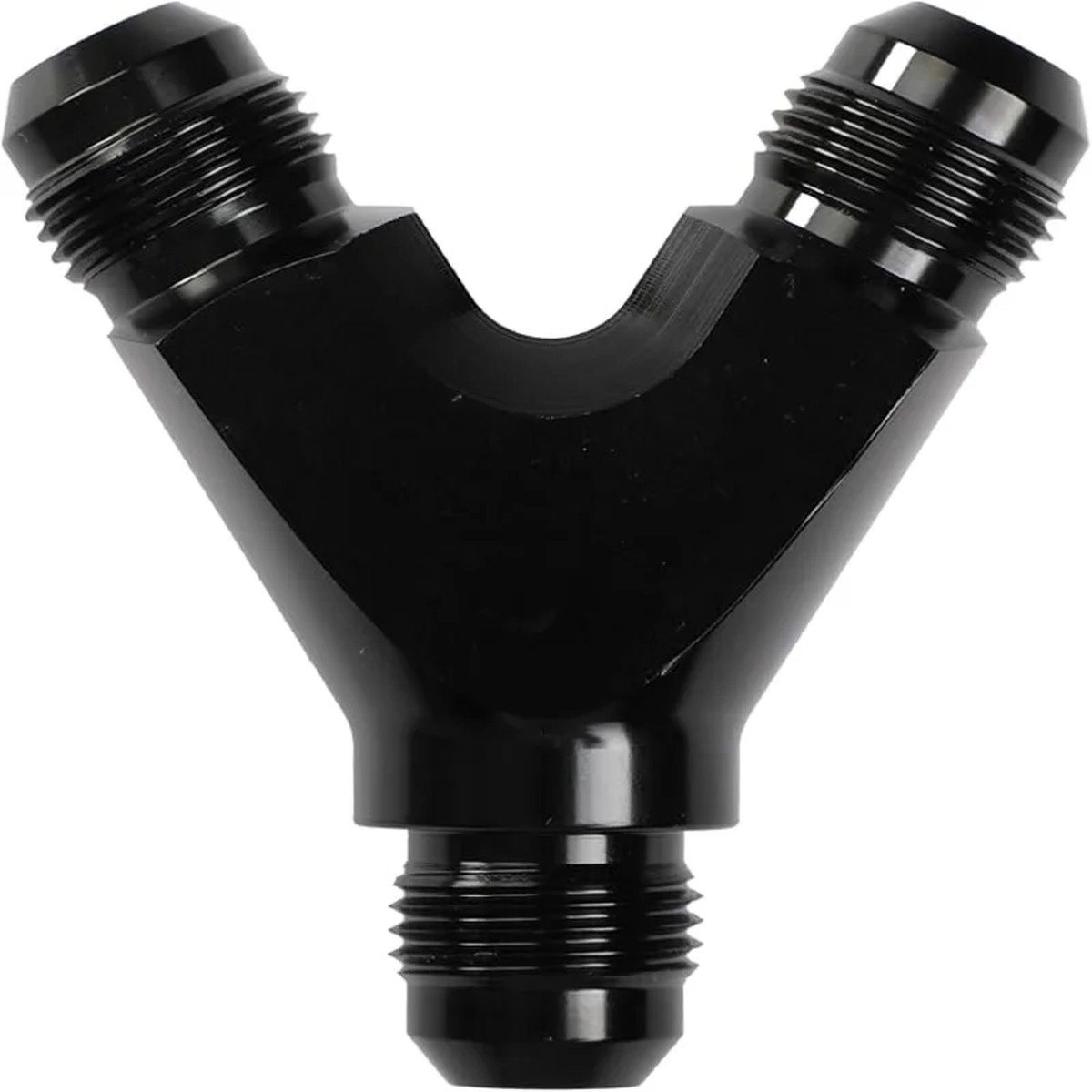 8AN Y Block Male Flare Fitting Adapter Union Splitter Aluminum Black (3 x 8 AN)