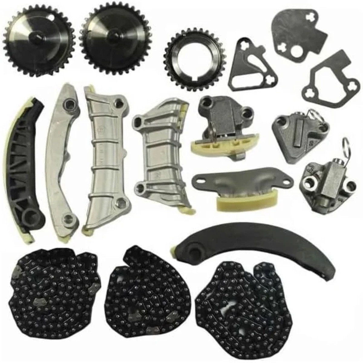 9-0753S Engine Timing Chain Kit Guide Tensioner Sprocket Fit for Cadillac CTS SRX STS GMC Acadia Chevy Equinox Malibu Traverse Buick Allure Enclave LaCrosse 2.8L 3.0L 3.6L DOHC