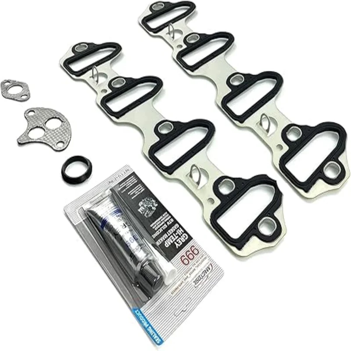 Intake Manifold Gasket Set Aluminum for Silverado Tahoe GMC Sierra 4.8L 5.3L 6.0L OHV 89060413 Metal Carrier MS98016T