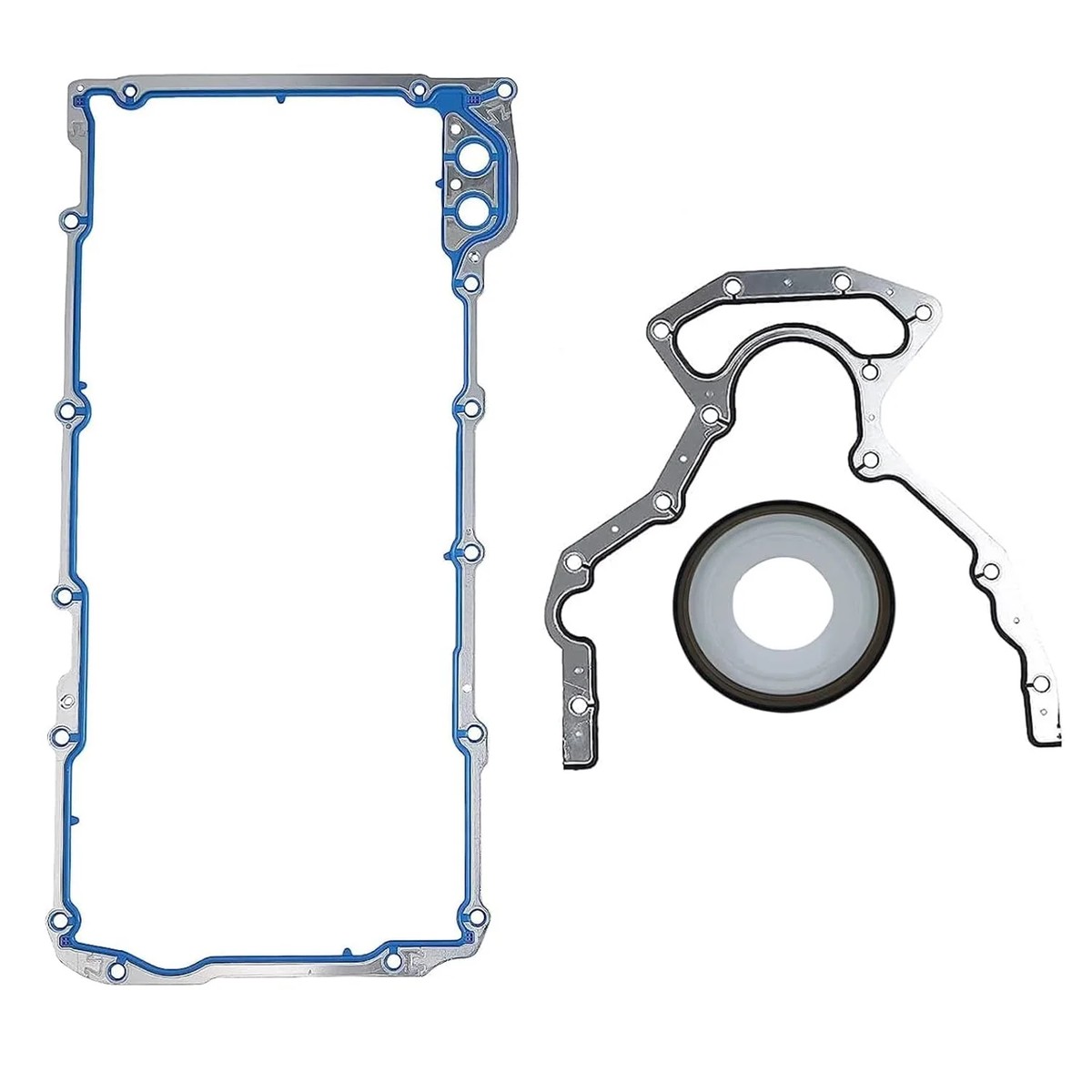 Oil Pan Gasket with Rear Main Seal Set Compatible with GM Chevy GMC Buick Silverado 2500 V8 5.3 5.7 6.0 LS1 LS2 LS3 LM7 LQ4 BS40640 OS30693R 12612350