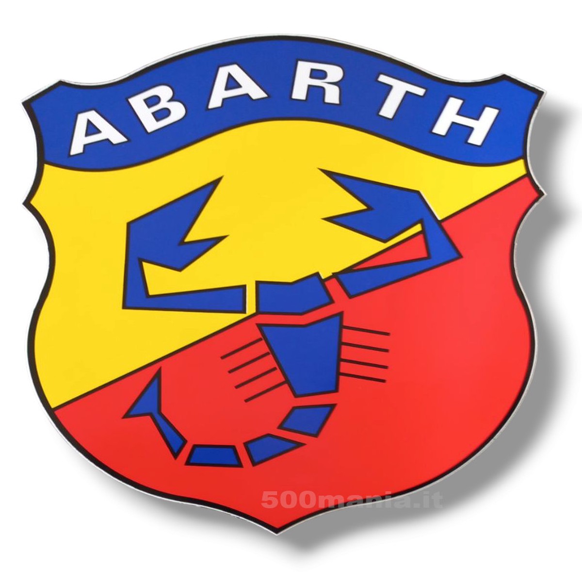 Abarth PVC Shield Sticker 20 x 16 cm for Fiat 500