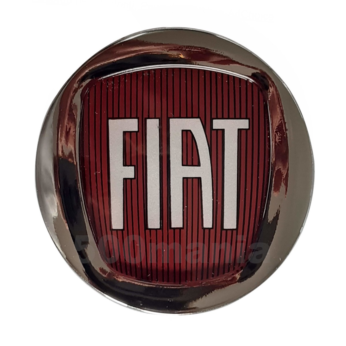 Fiat Hubcap Badge Red and Chrome for Fiat 500 F L R and Fiat 126