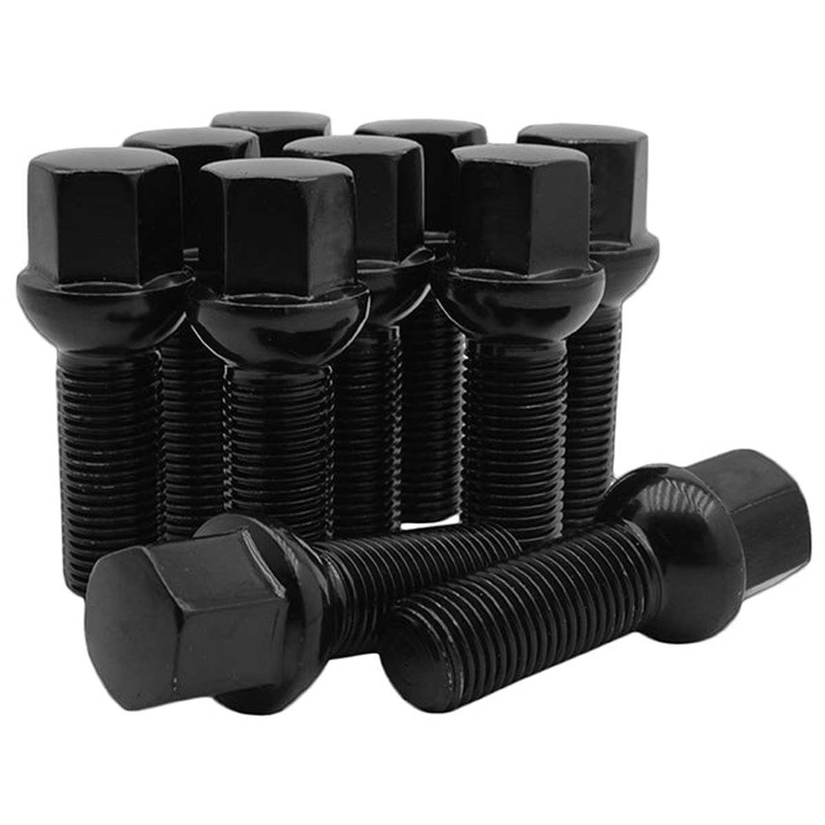 H&R Lug Bolt 14 X 1.5 60mm Mercedes Ball Seat, Black