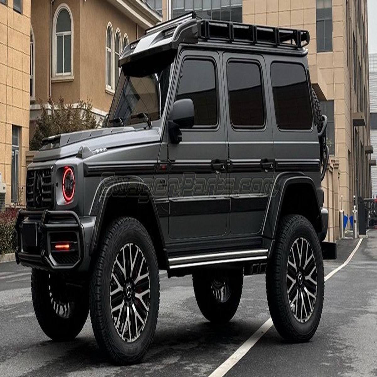 22 Machined/Black Wheels for 2022-2024 Mercedes G63 AMG 44 Squared