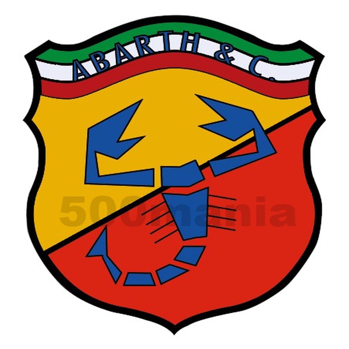 Abarth PVC Shield Adhesive Emblem 6 x 7 cm