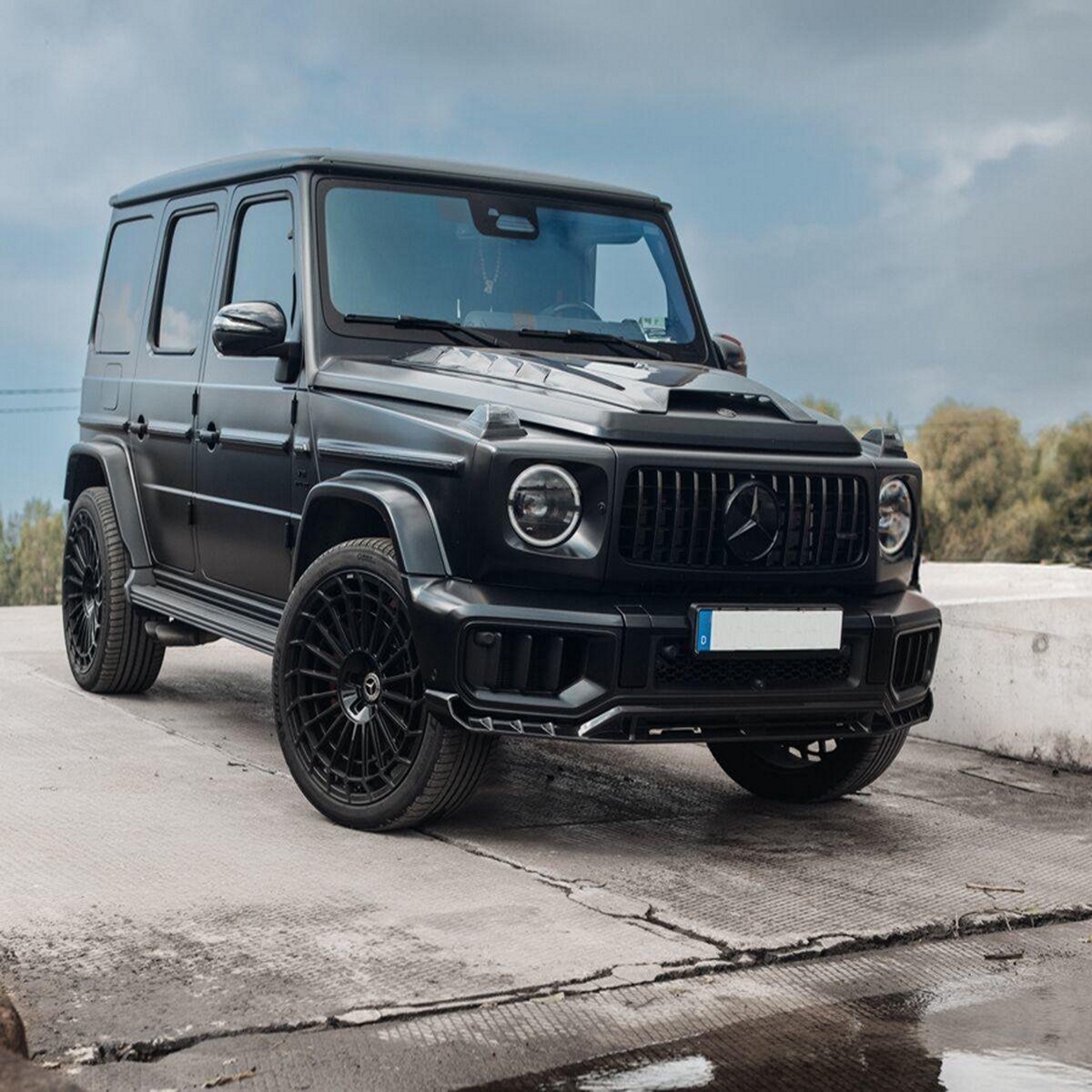 AT26 Design Carbon Fiber Front Bumper Side Flaps for Mercedes G-Wagon AMG G63 W465