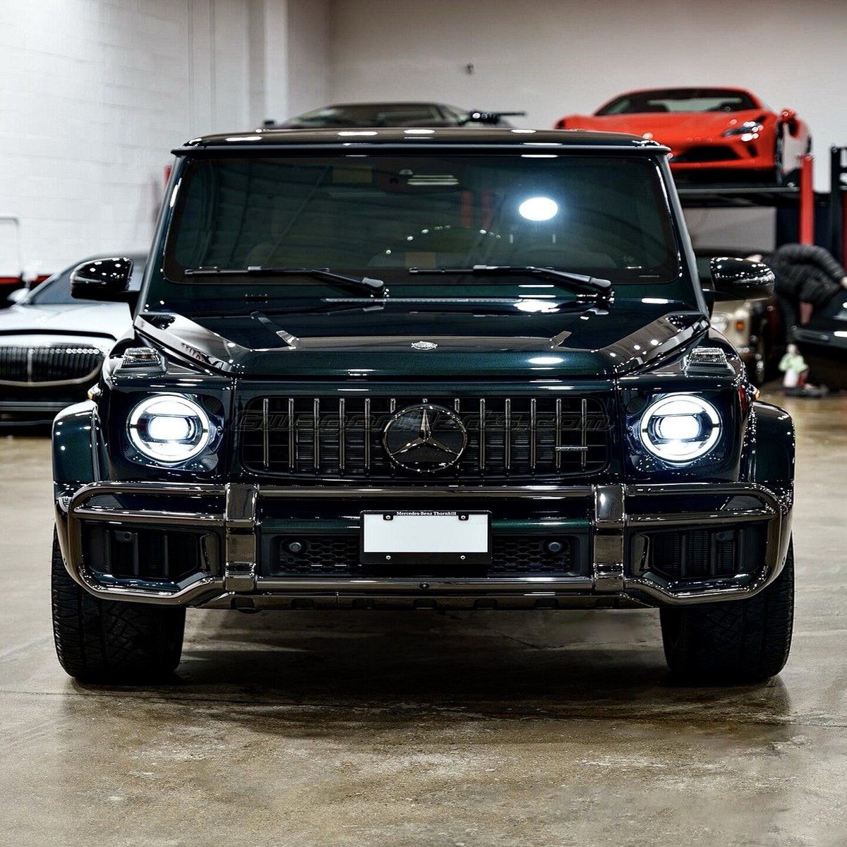 Mercedes G63 Brush Guard in Gloss Black for 20192024 G550/G63 with 2025-on G63 AMG W465 Body Kit