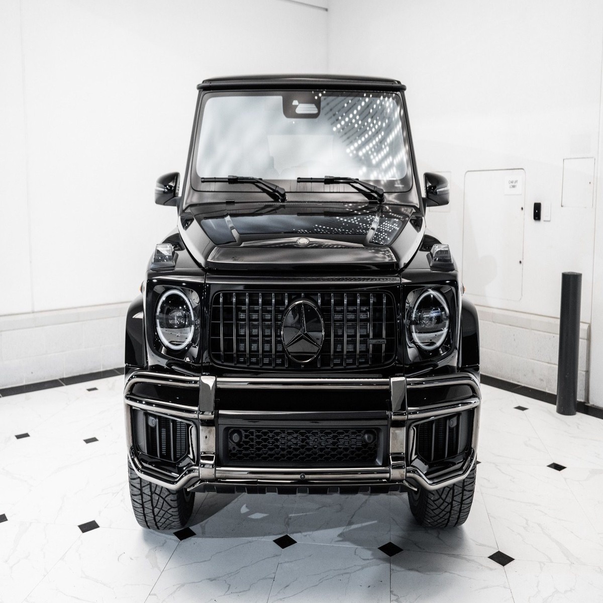Mercedes G63 Brush Guard in Gloss Black for 2025+ G350/G550/G580 with 2025+ Mercedes G63 Body Kit