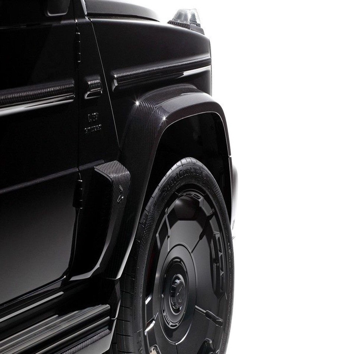 TopCar Inferno Side Panels with Shark Logo (2 pcs)  Visible Carbon for Mercedes G-Class W465 2025-on