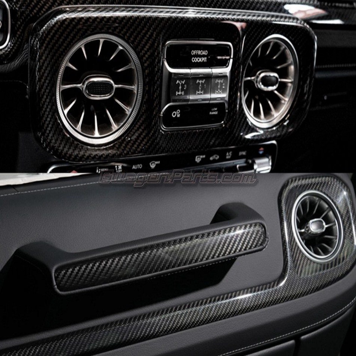 3-Piece Interior Trim Set in Dry Carbon Fiber for 2025+ Mercedes G-Wagon W465