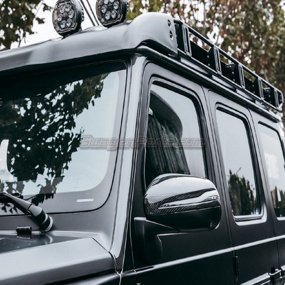 Dry Carbon Fiber Roof Strip Trim with A-Pillar Covers for 2025+ Mercedes G-Wagon W465