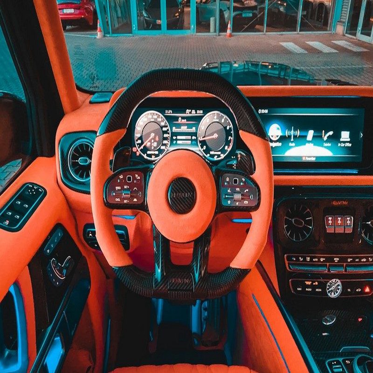 Keyvany Steering Wheel Carbon Fiber / Leather Performance for G-Class W464