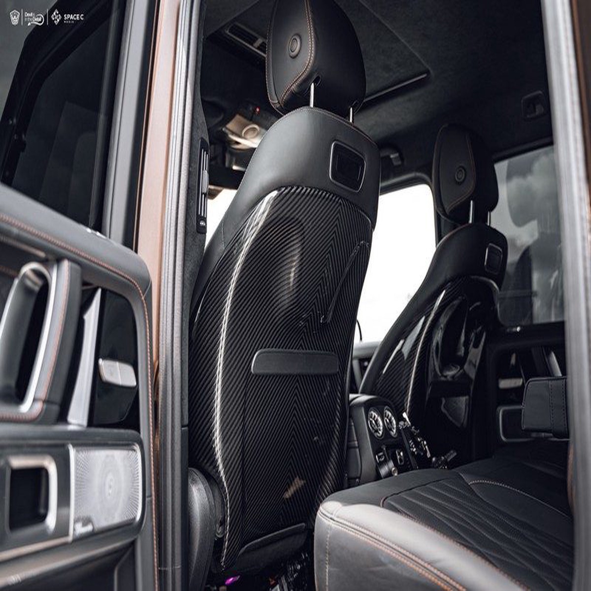 TopCar Seat Back Covers for 2019-2024 W463A  Visible Carbon Fiber (2pcs)