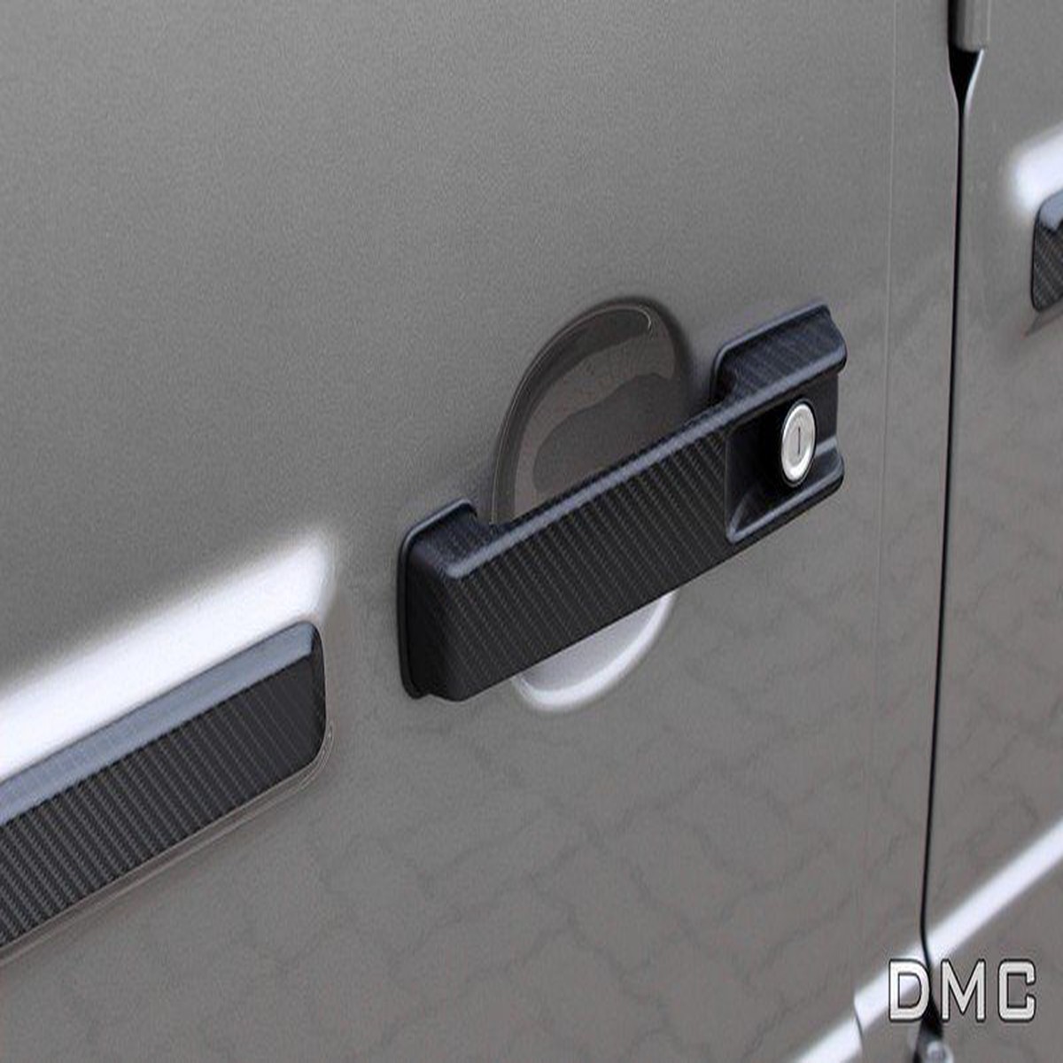 DMC Exterior Carbon Fiber Accessories: Side Trims, Rear Window Vents, Headlight Frames, Side Mirror Caps for 2022-on 44 Squared W463A