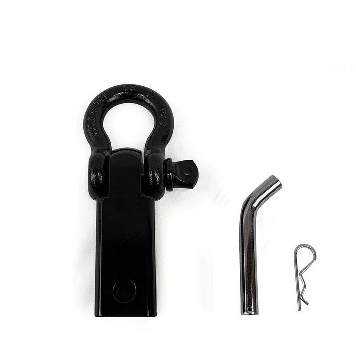 Receiver Mount Recovery Shackle 3/4 4.75 Ton With Dual Hole Black Universal