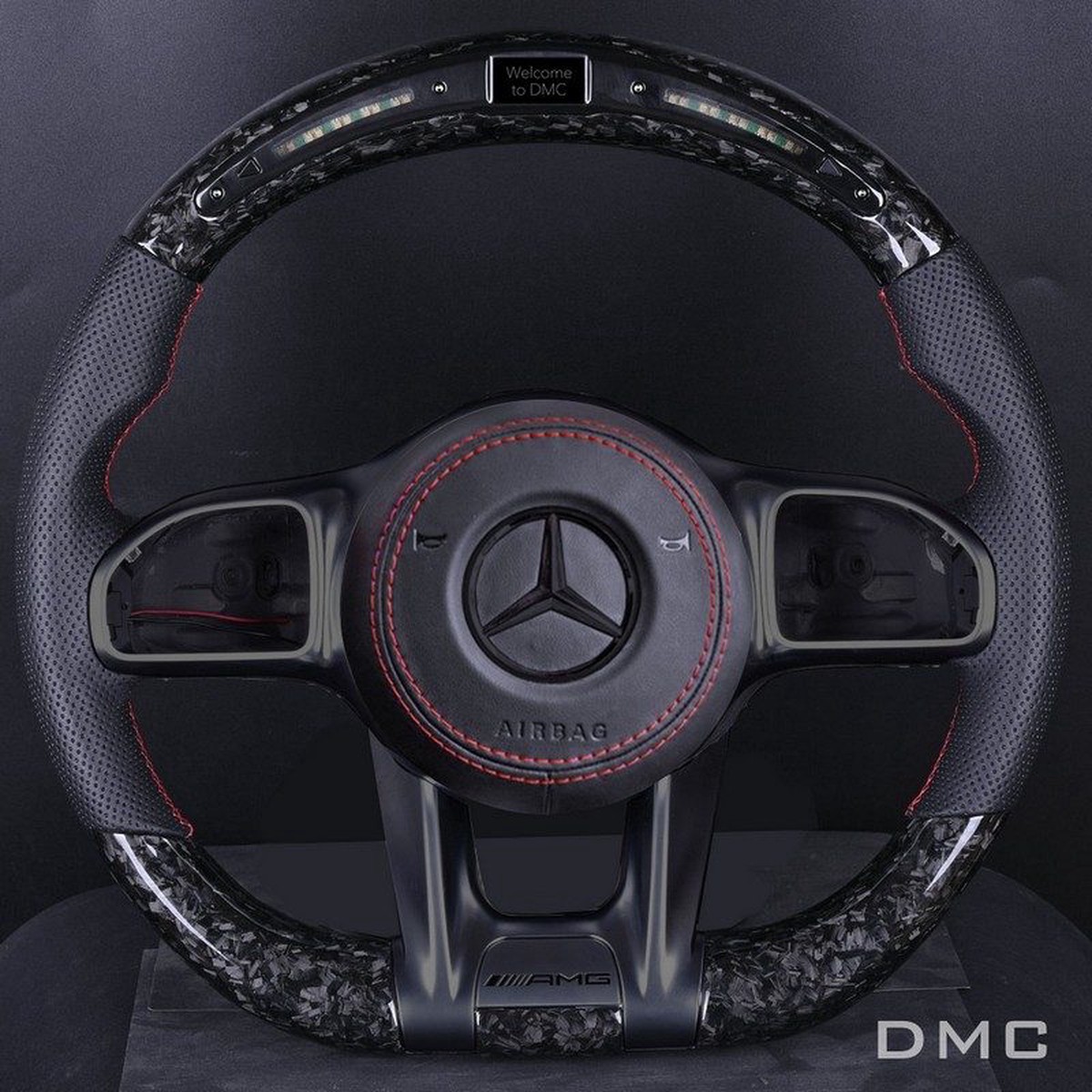 DMC Forged Carbon Fiber Performance Steering Wheel with Leather & Alcantara Suede for Mercedes-Benz AMG G63