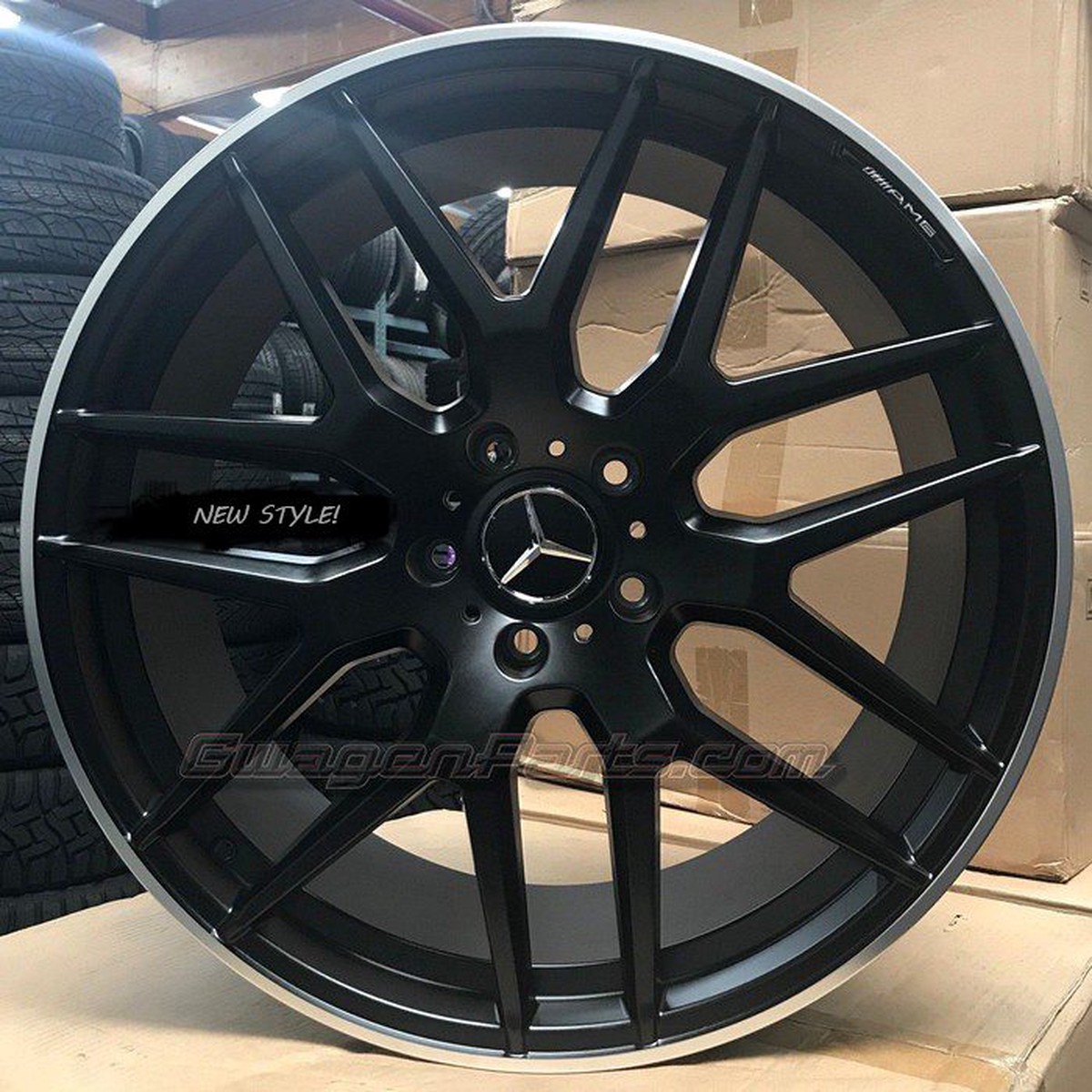 Mercedes AMG-style 2210 et 50 in Satin Black with Machined Lip for Mercedes G-class W463