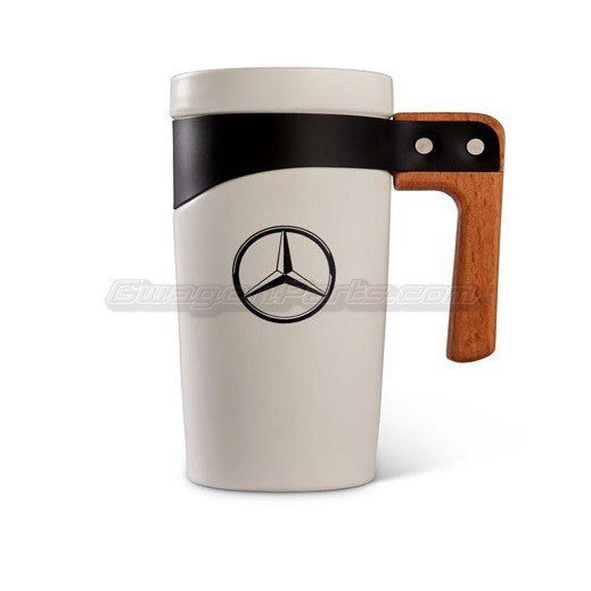 16oz Ceramic Travel Mug with Wood Handle
