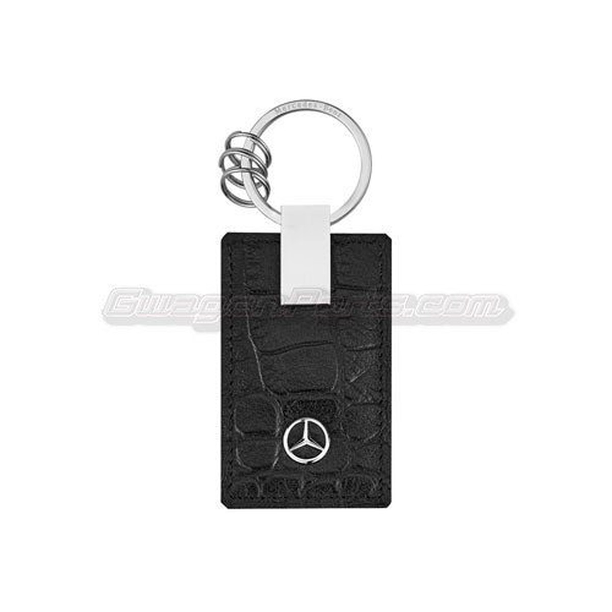 Crocodile Embossed Leather Key Ring