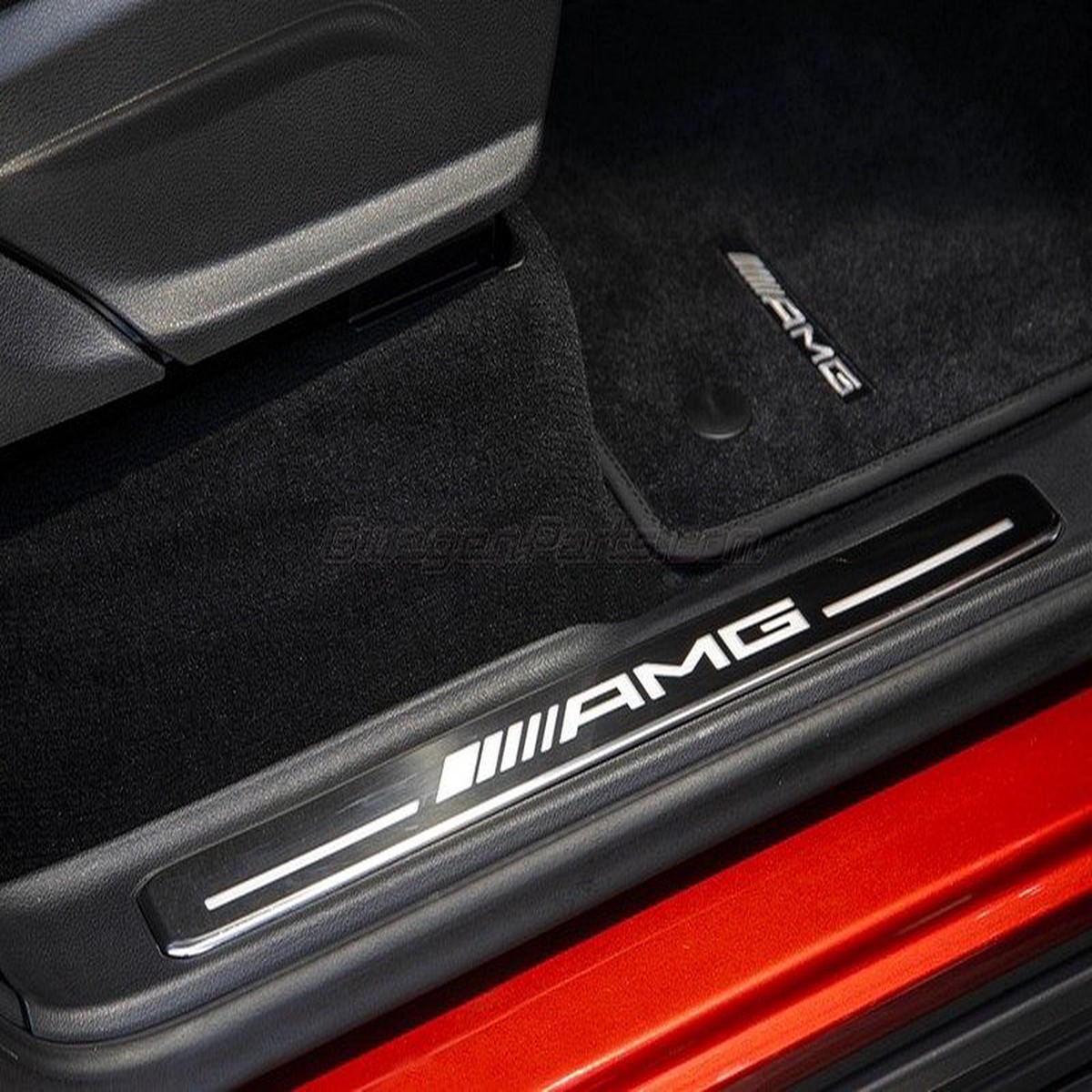 AMG Black Velour Floor Mats with Black Stitching for G-Class 2019-2024 W463A