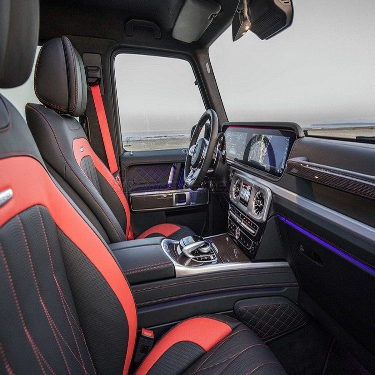 AMG Red Drivers Seat Belts for G-Class 2019-2024 W463A