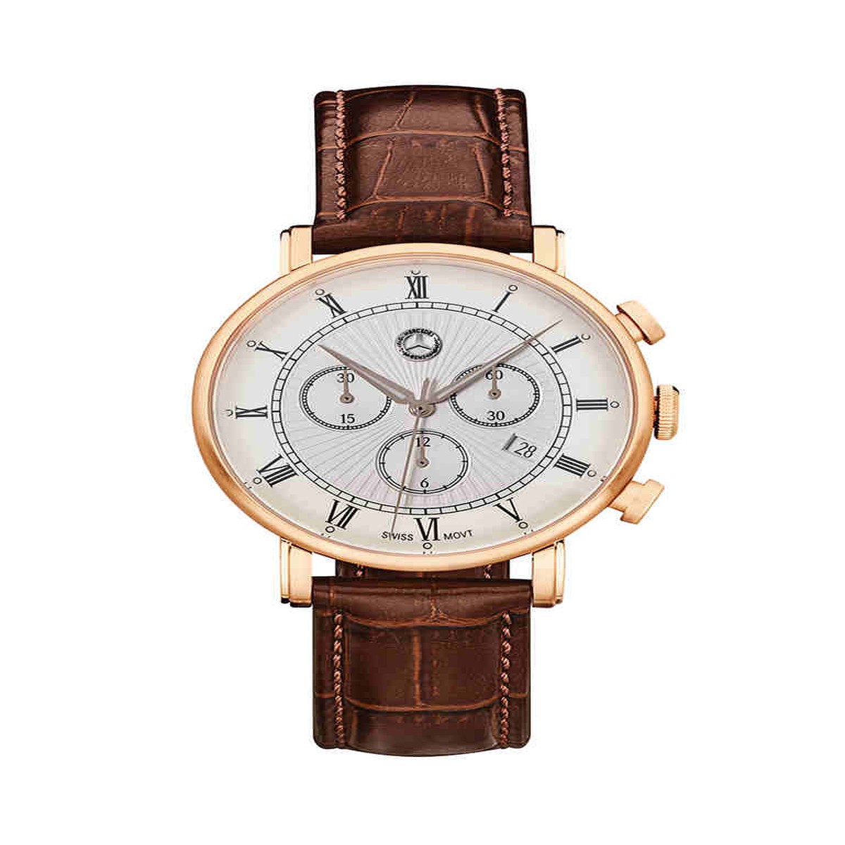 Mens Classic Retro Rose Gold Chronograph Watch