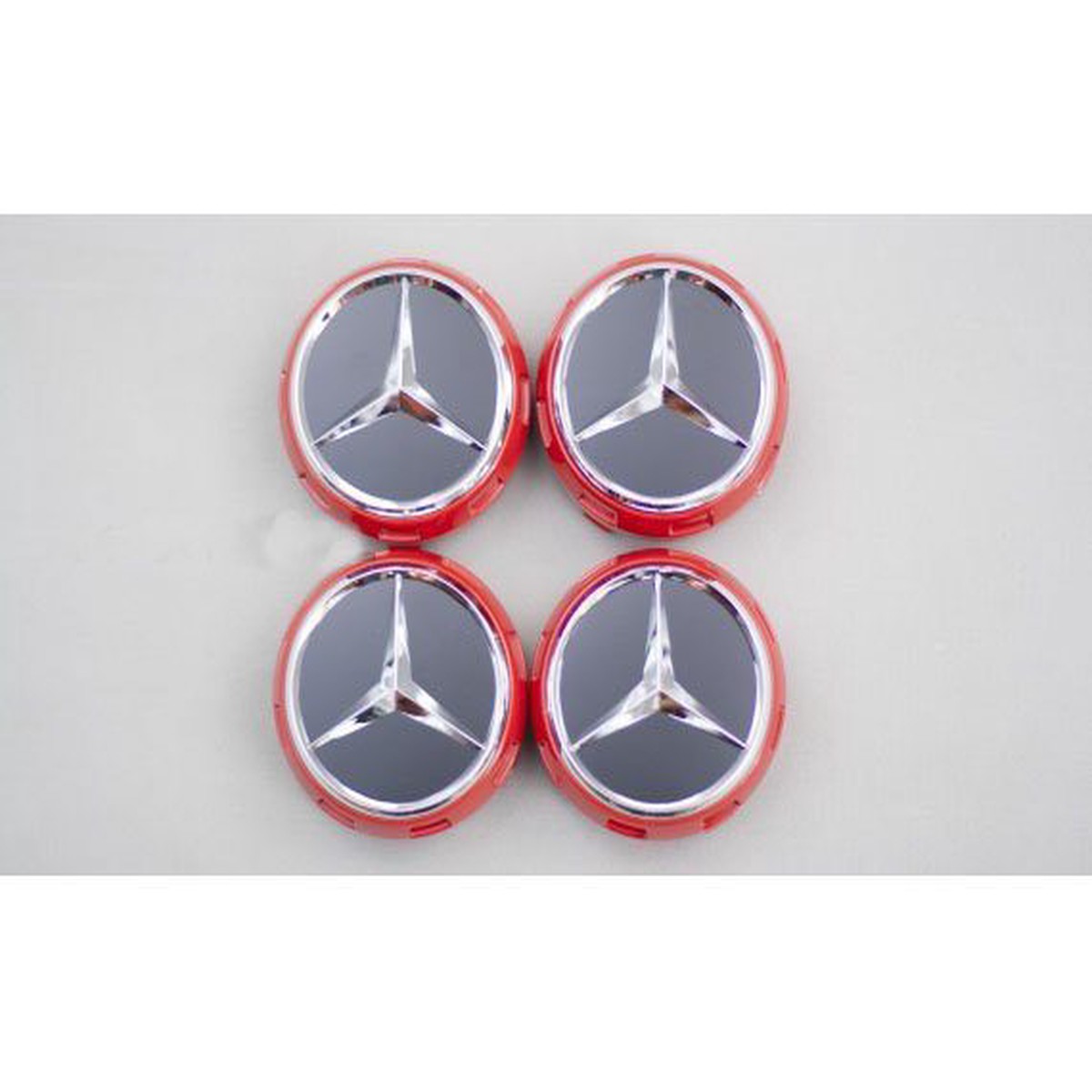 Set of Red Center Wheel Caps