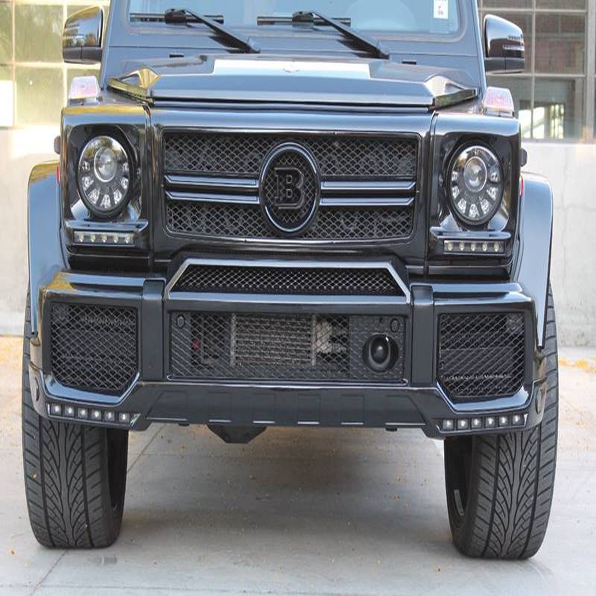 M-style Dark Headlights with LEDs for G-class