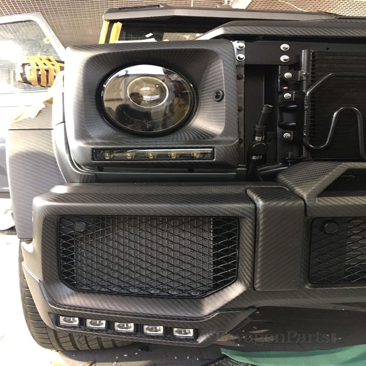 Carbon Fiber Headlight Bezel for G-class W463