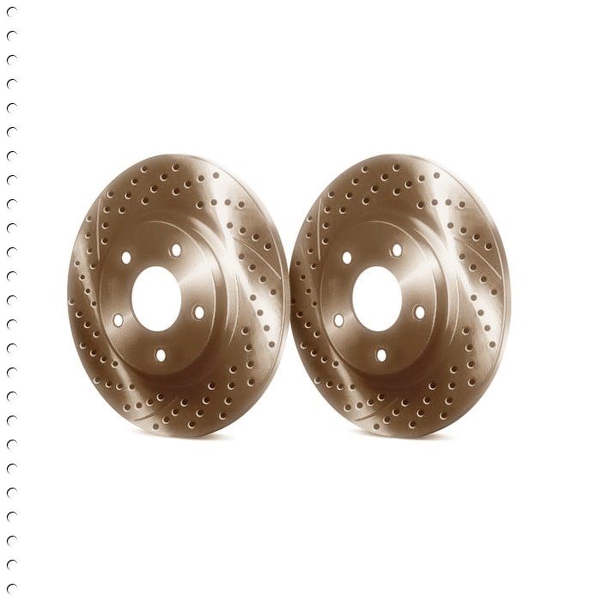 Chrome Brakes  Drilled and Slotted Rear Rotors for Mercedes G550 2010-2011