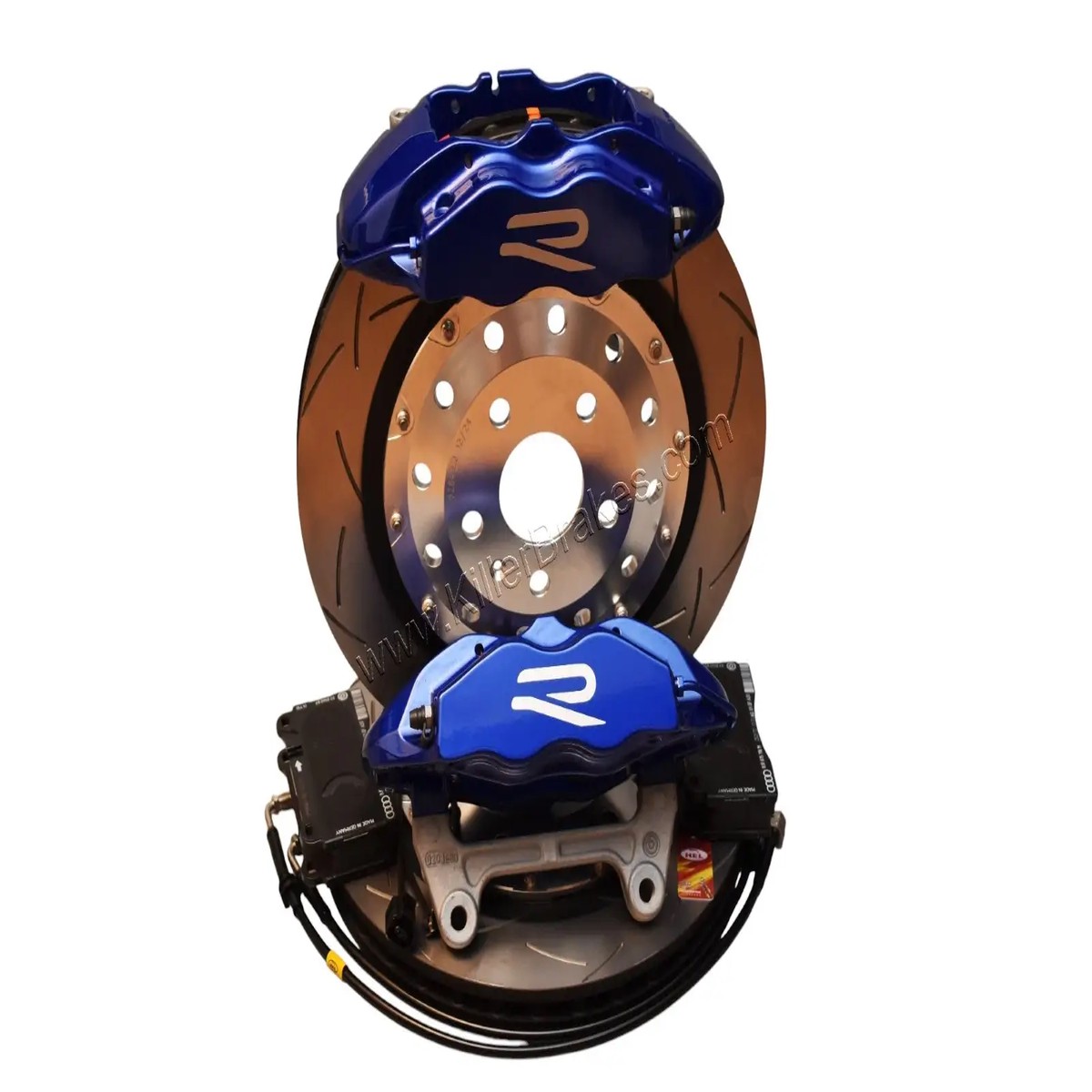 Front Cupra Performance Brembo 4pot Brake Kit DBA Slotted 370x32mm Lapiz Blue