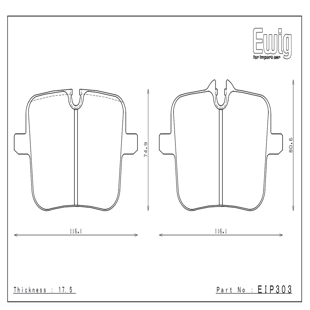 Rear ENDLESS EIP303MX87 brake pads BMW X5 G05 M50i X6 G06 M50i X7 G07 M50i Performance Brake