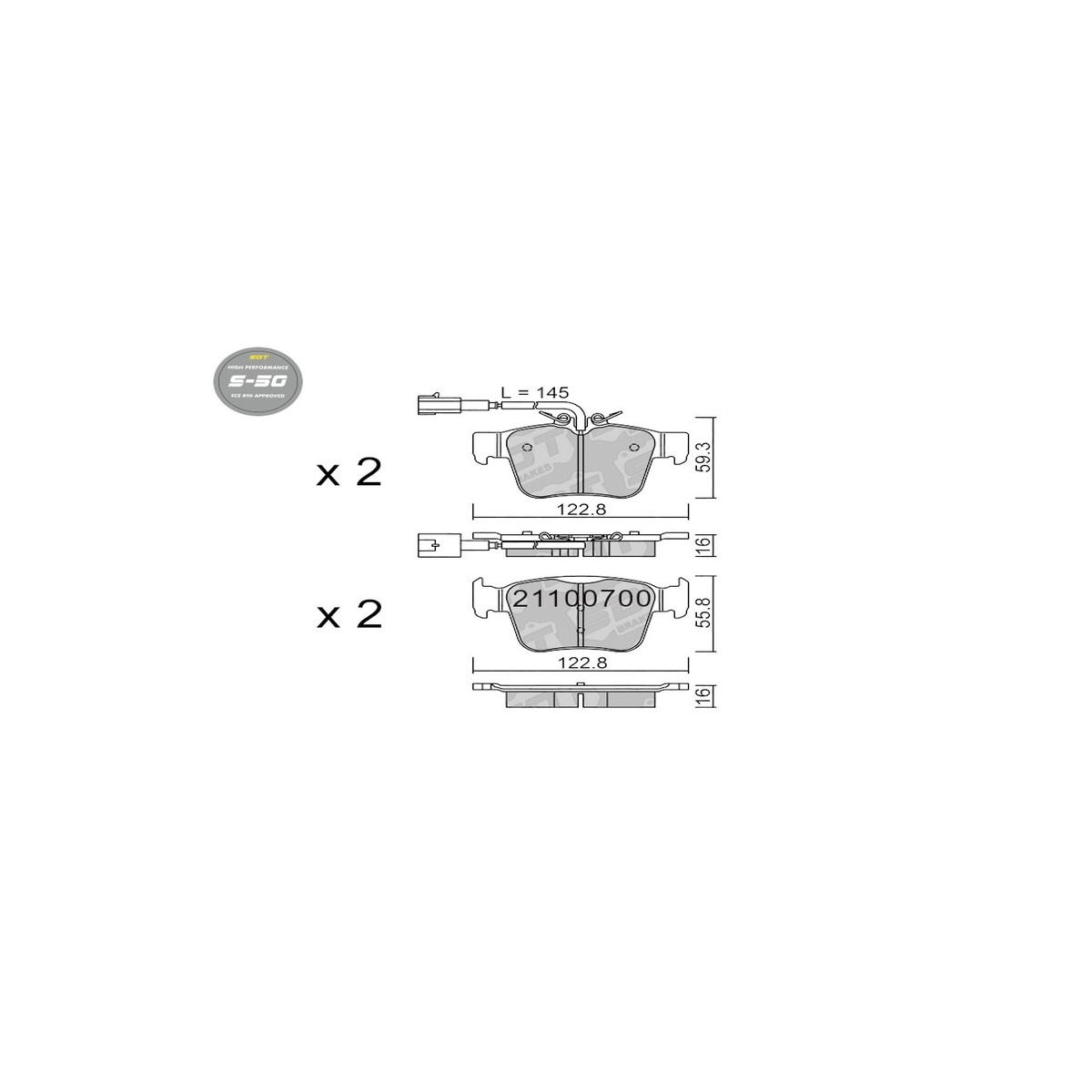 Rear SDT High performance brake pads s50 Alfa Romeo Stelvio Giulia