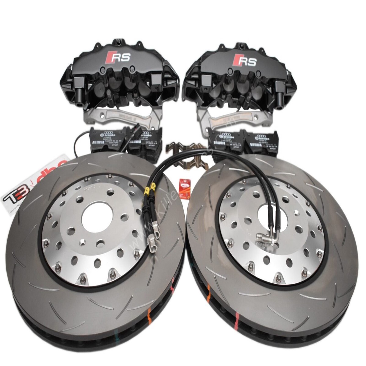Audi RSQ3 Big Brake Upgrade Brembo 8Pot Calipers 365x34mm Round Slotted 2-piece DBA 52836SLVS Brake discs