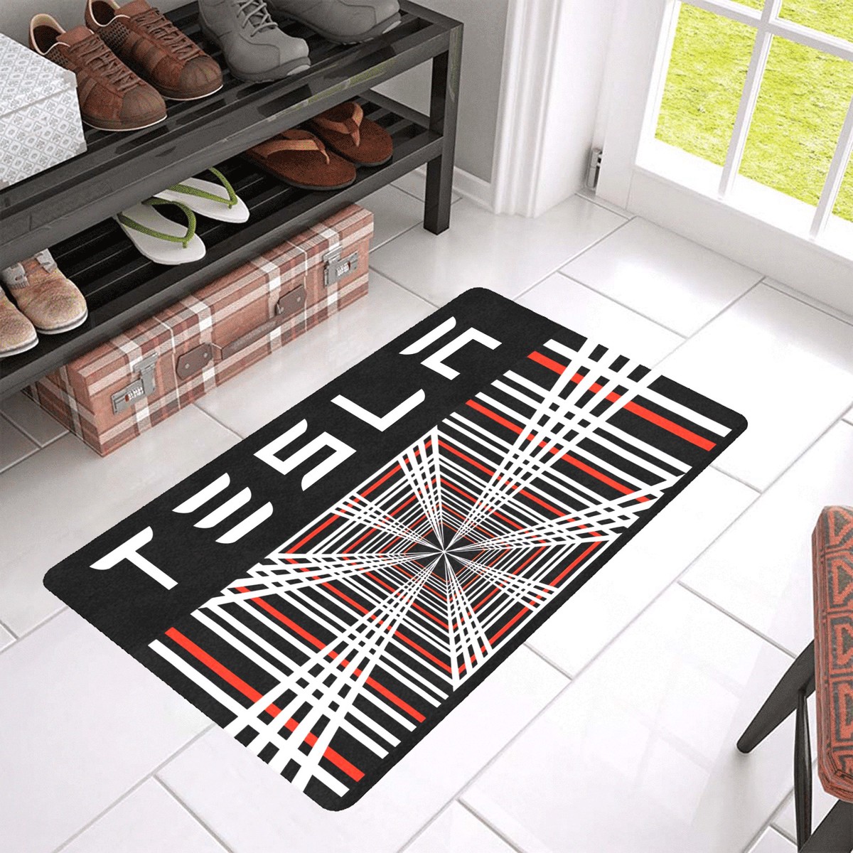 Tesla Plaid door mat 30x18