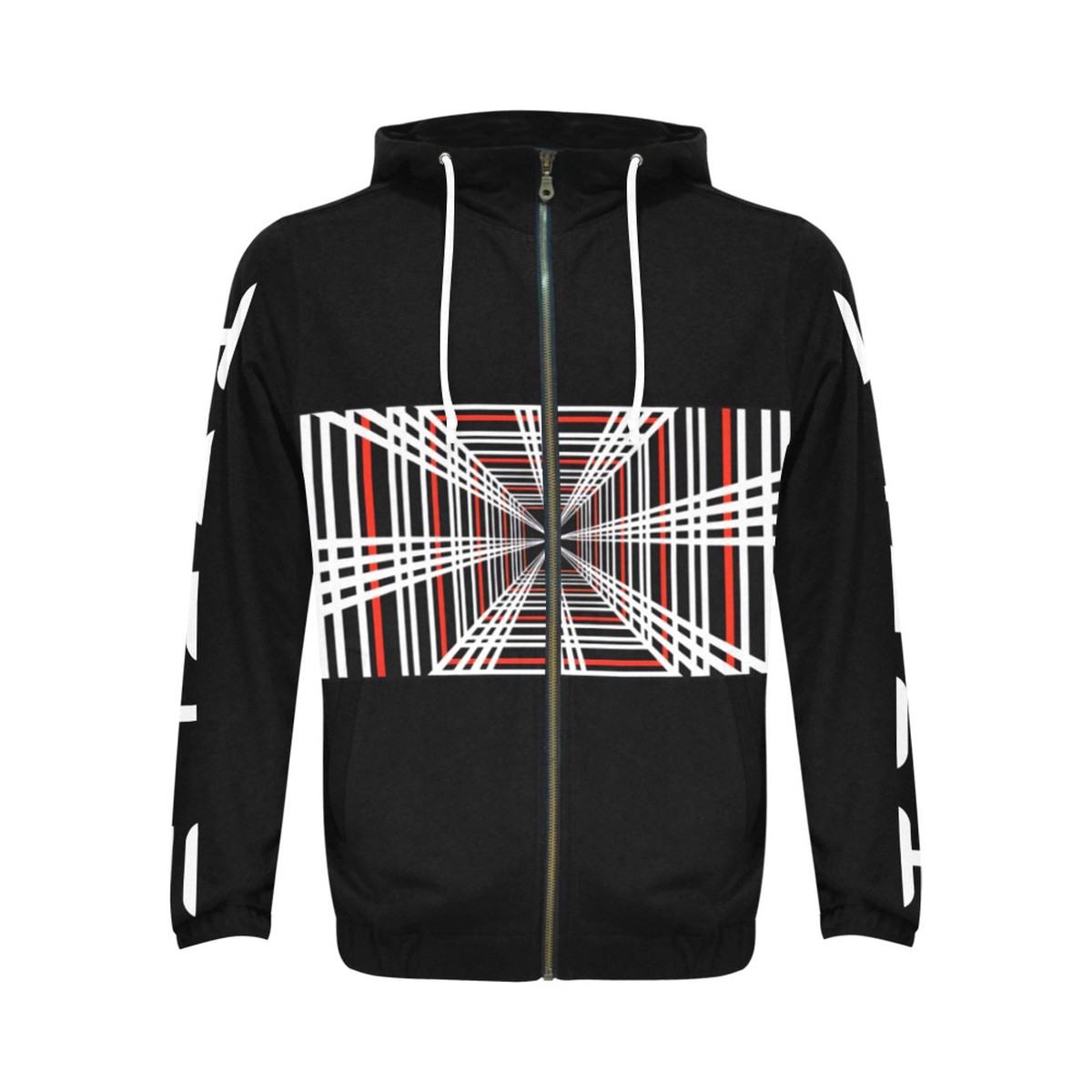 Tesla Plaid Hoodie  Sleeve Print Mens All Over Print Full Zip Hoodie (Model H14)