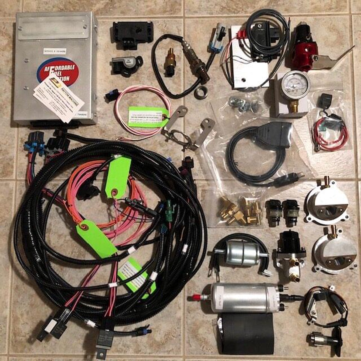 4cyl, Dual Carbs, TBI Fuel Injection Kit w/ distributor Upgrade  for ignition mapping, w/ Idle Air Control TR3, TR4, MGA, MGB, and more