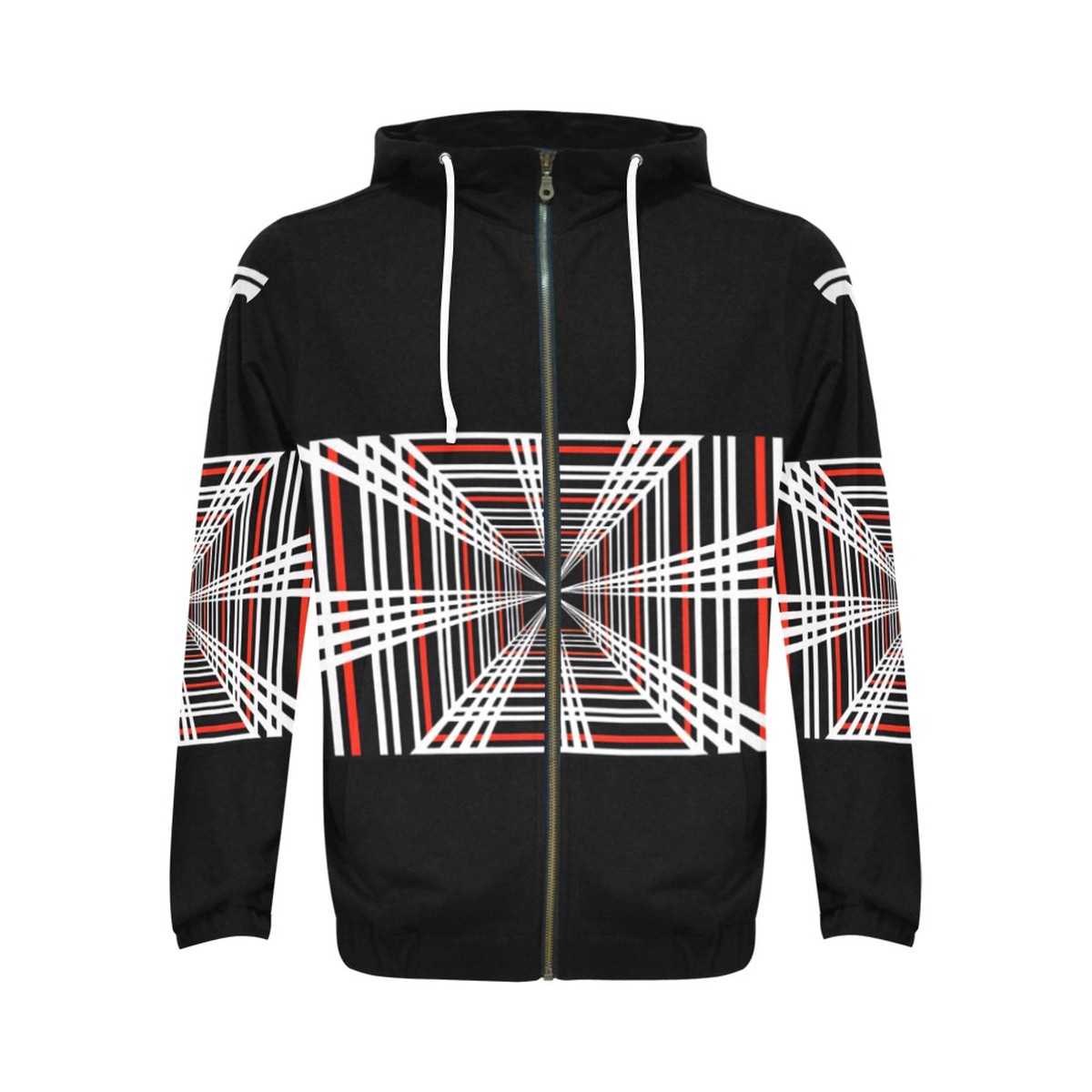Tesla Plaid Zip Hoodie Plain Hood Mens All Over Print Full Zip Hoodie (Model H14)