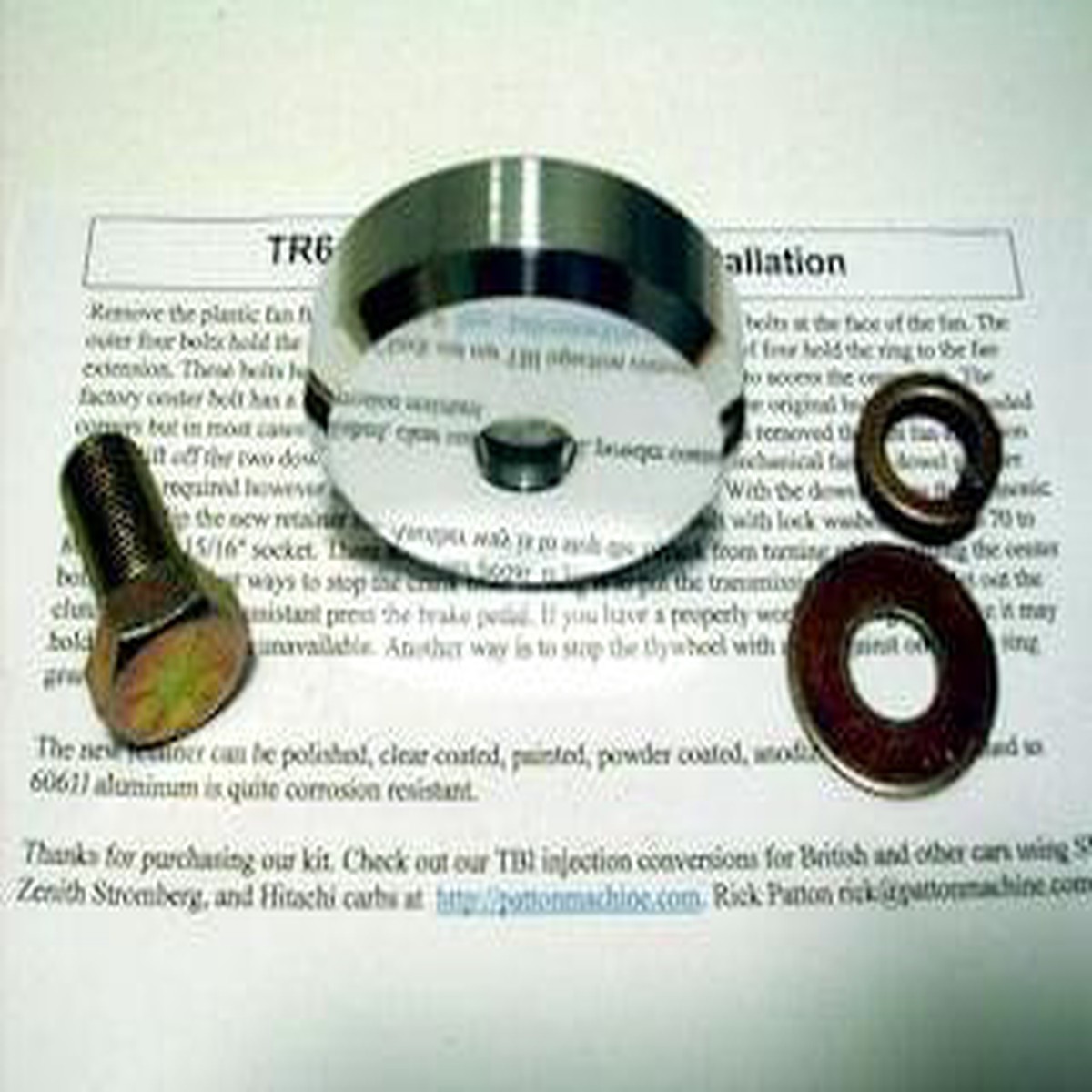 TR6, TR250, & GT6 Fan Eliminator Kit with a Grade 8 Bolt